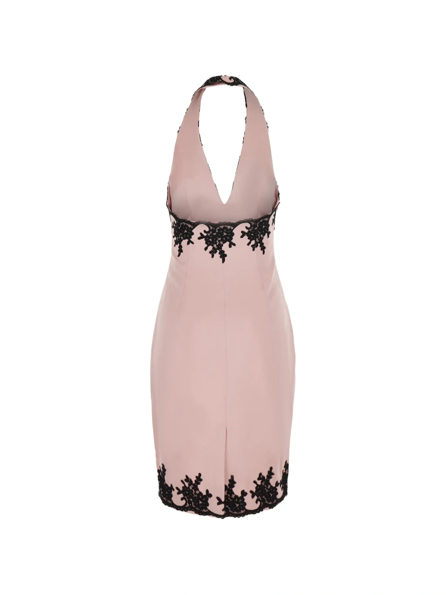 Rochie Markgong roz din satin - Img 4