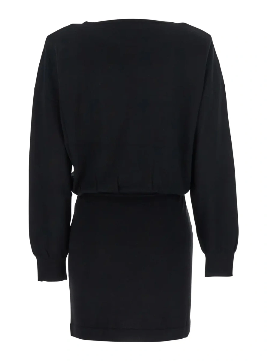 Rochie P.A.R.O.S.H. neagra din lana si casmir - Img 2
