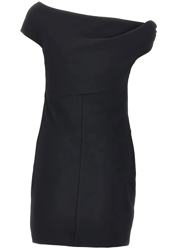 Rochie scurta Pinko neagra din crepe - Img 3