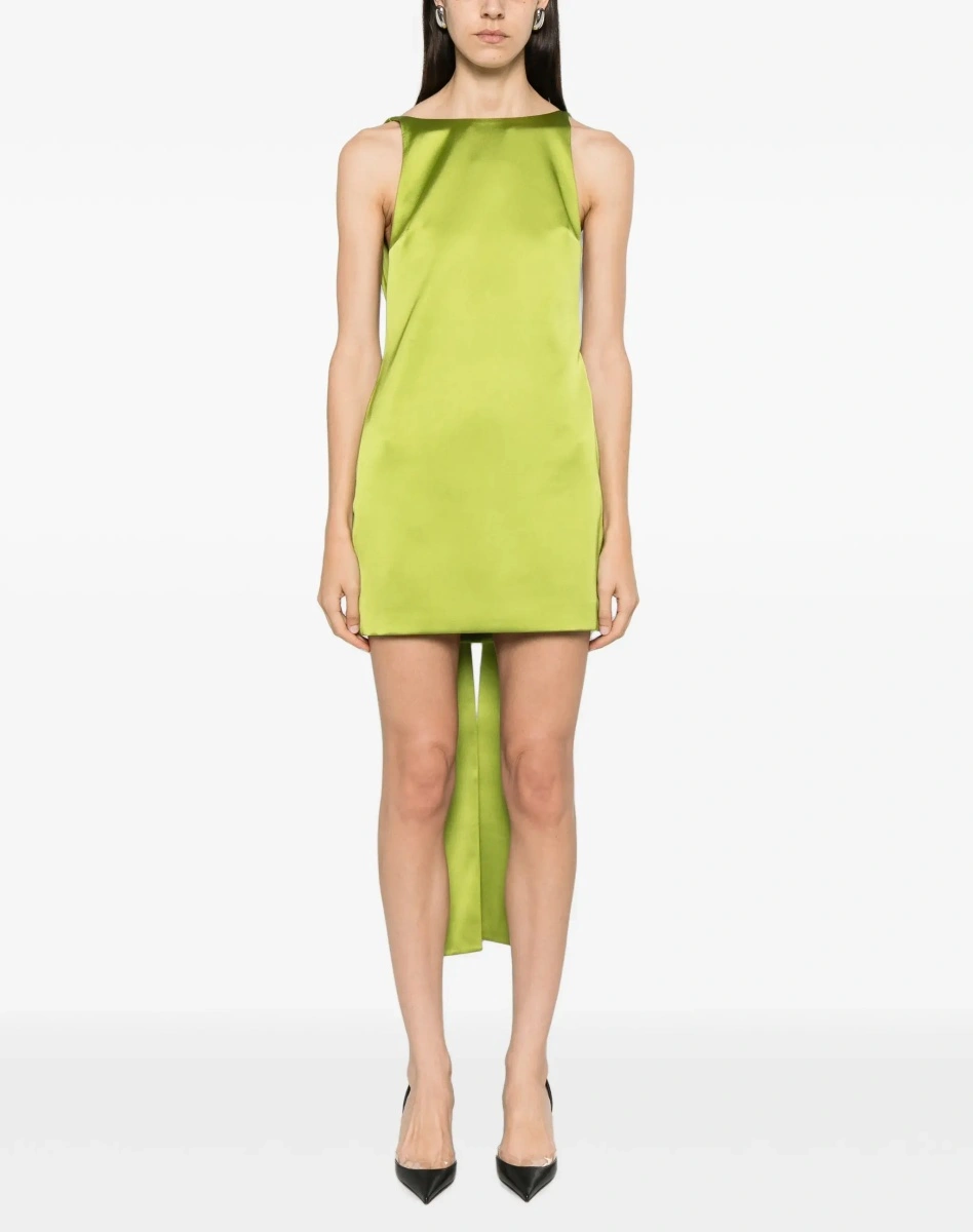 Rochie Self-Portrait verde din satin - Img 5