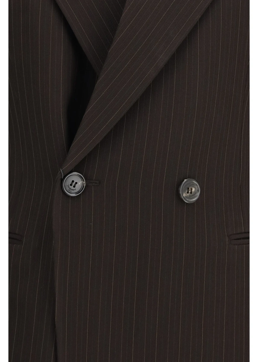 Rochii Double-breasted pinstripe mélange wool Jacket - Img 3