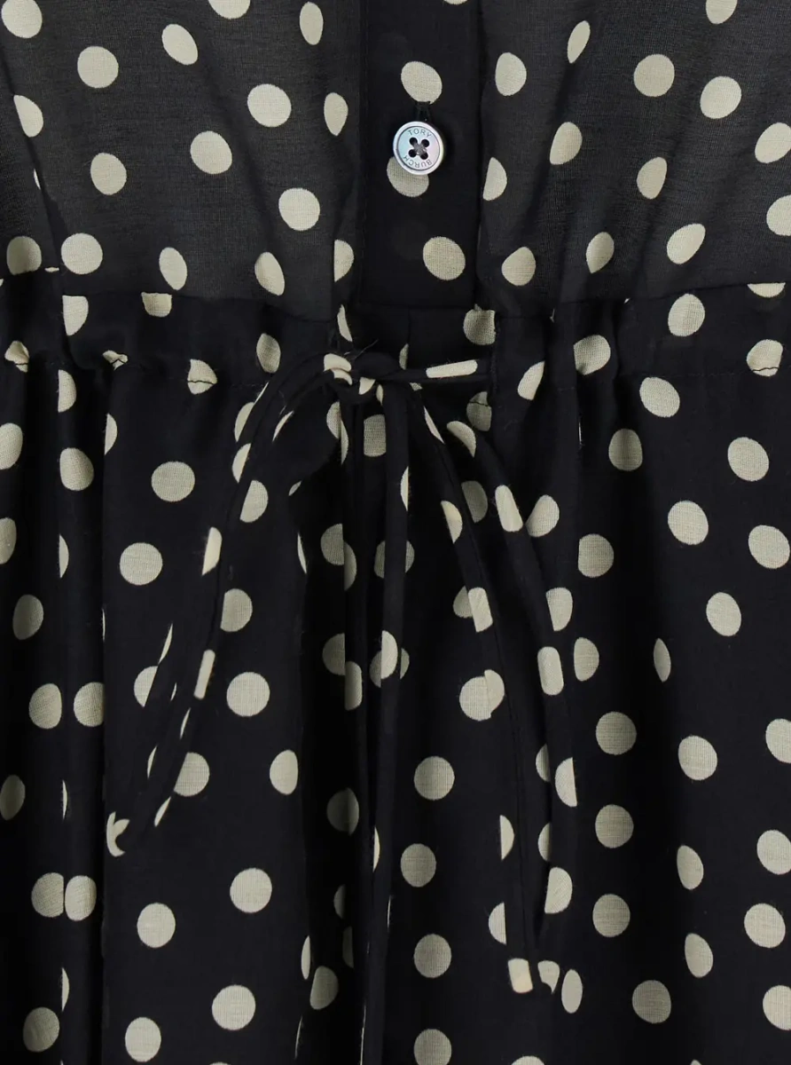 Rochii Long dress with print made of black cotton and silk for women - Img 3
