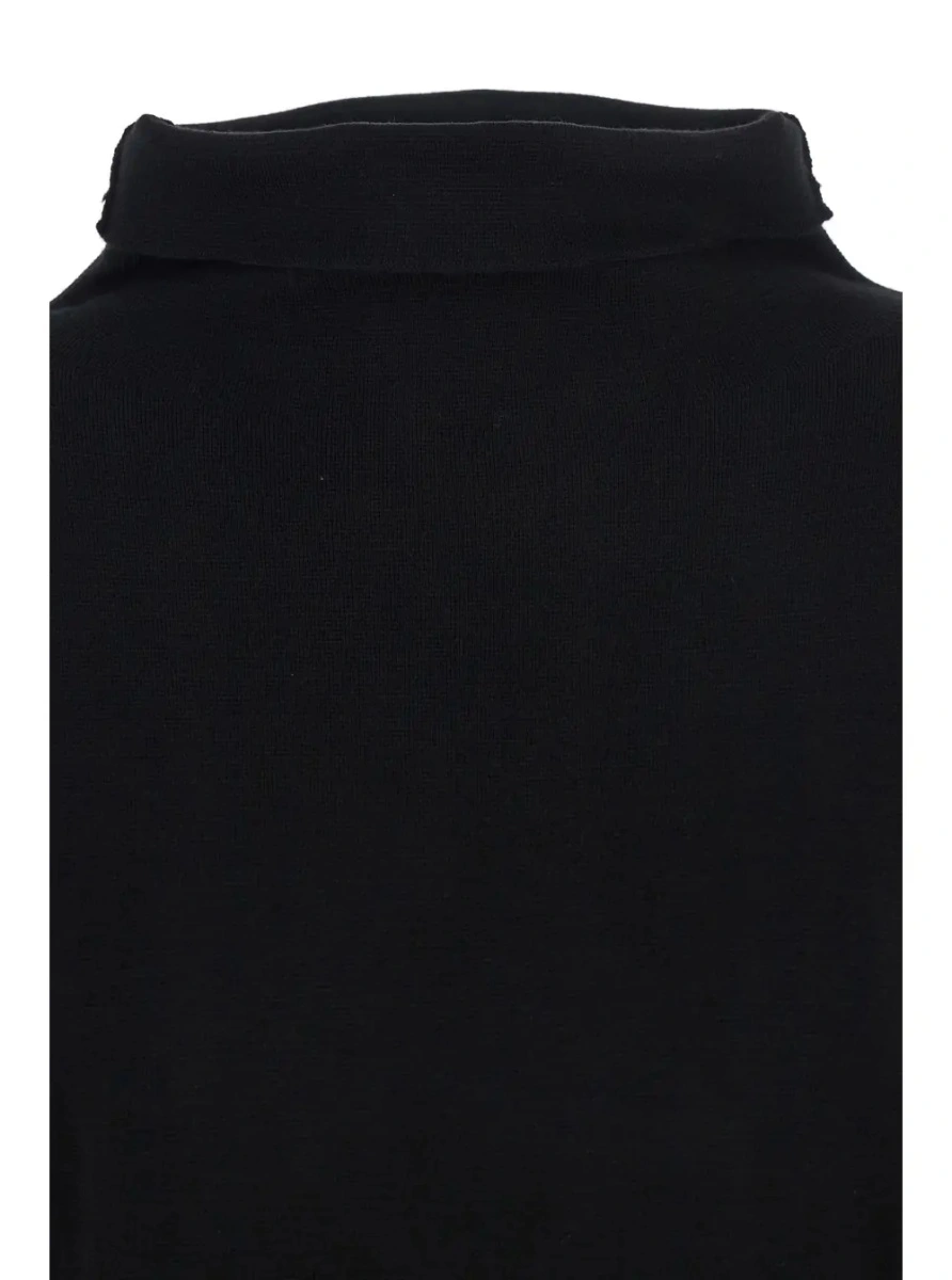 Rochii P.A.R.O.S.H. Black Turtleneck Midi Dress in Wool and Cashmere Woman - Img 3
