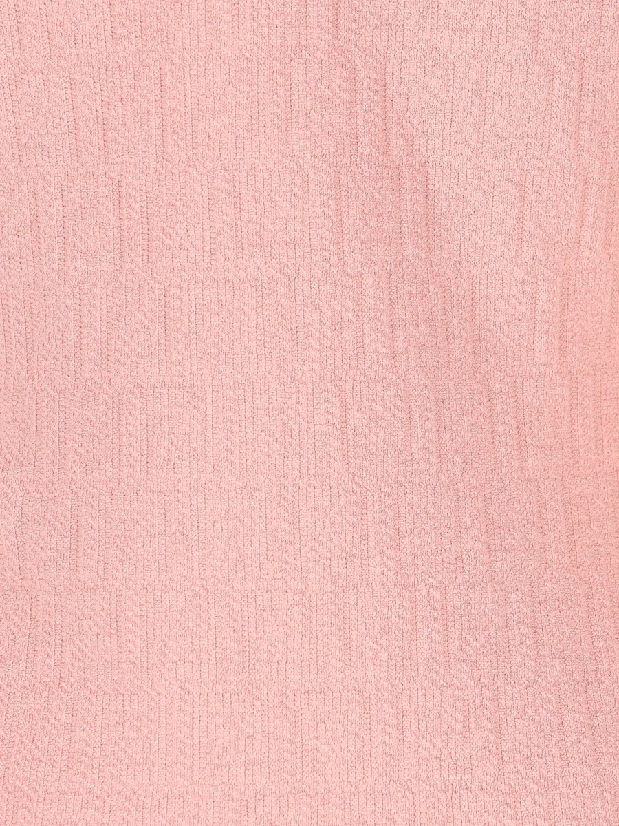 Rochii Pink dress with classic collar in cotton and silk blend for women - Img 5