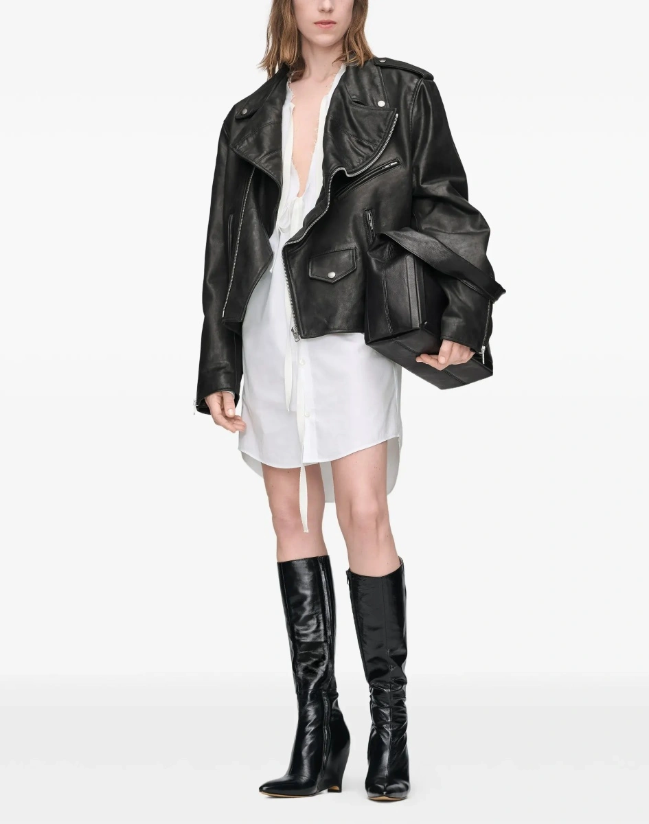 Rochii Raw-edge cotton mini Dress - Img 4