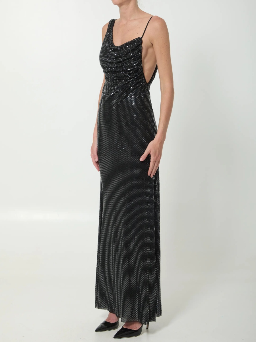 Rochii Rhinestones Draped Maxi Dress - Img 2