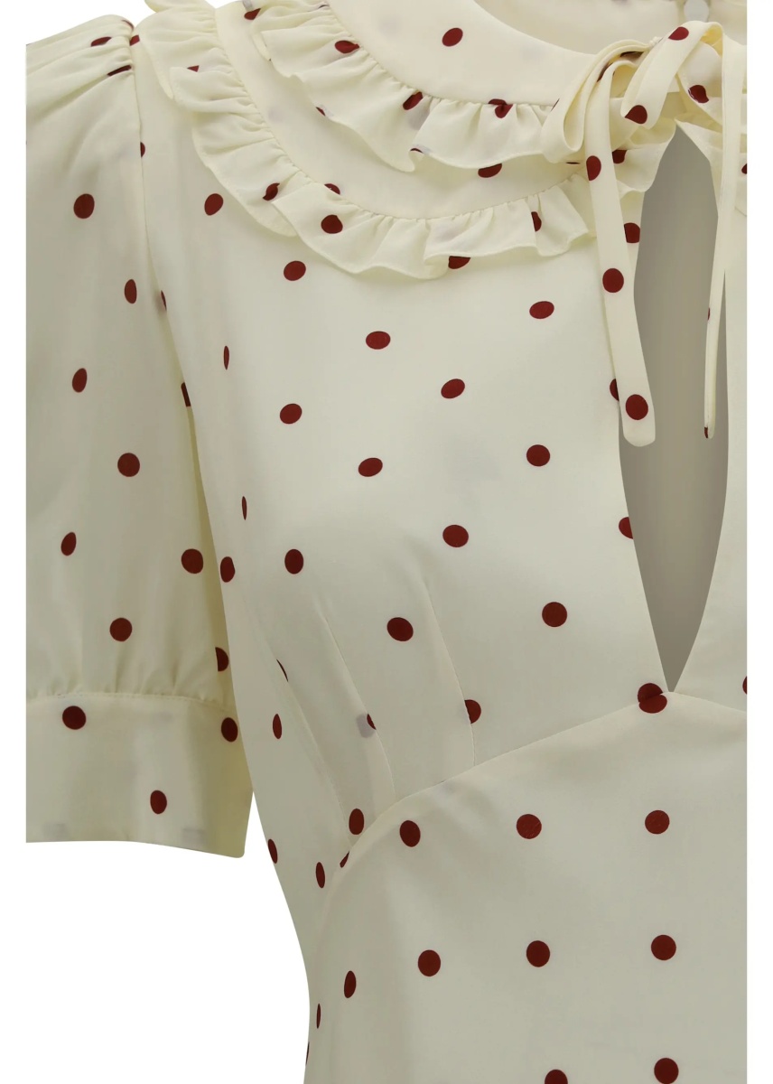 Rochii Silk polka-dot midi Dress - Img 3