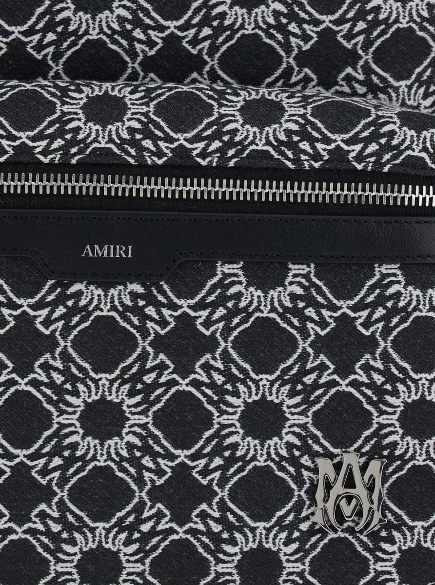 Rucsac 'MA Quad' Black Backpack with all-over logo print and adjustable straps in Tech Fabric for men - Img 5