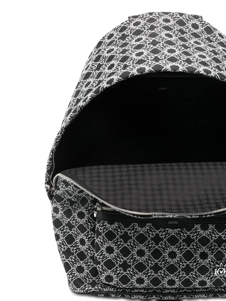 Rucsac 'MA Quad' Black Backpack with all-over logo print and adjustable straps in Tech Fabric for men - Img 9