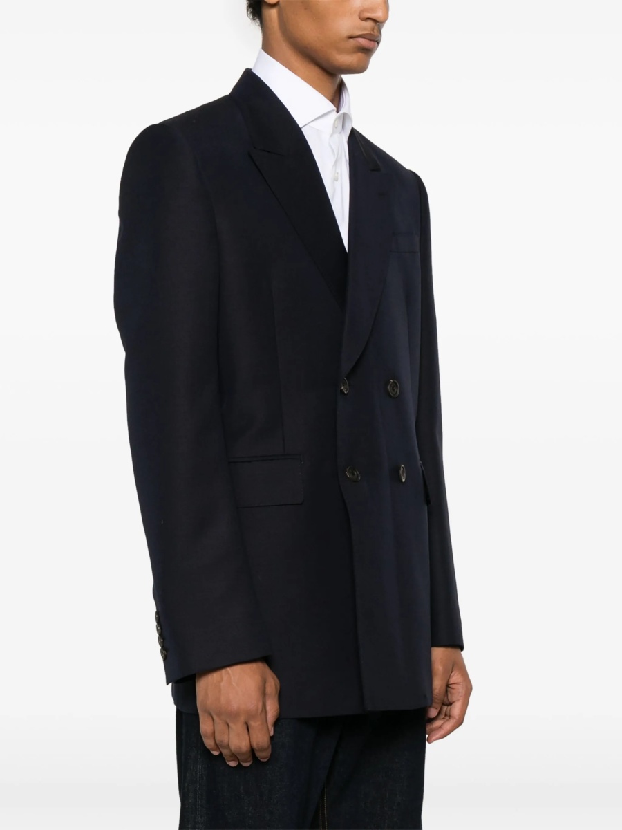 Sacou Alexander McQueen albastru din lana si mohair - Img 3