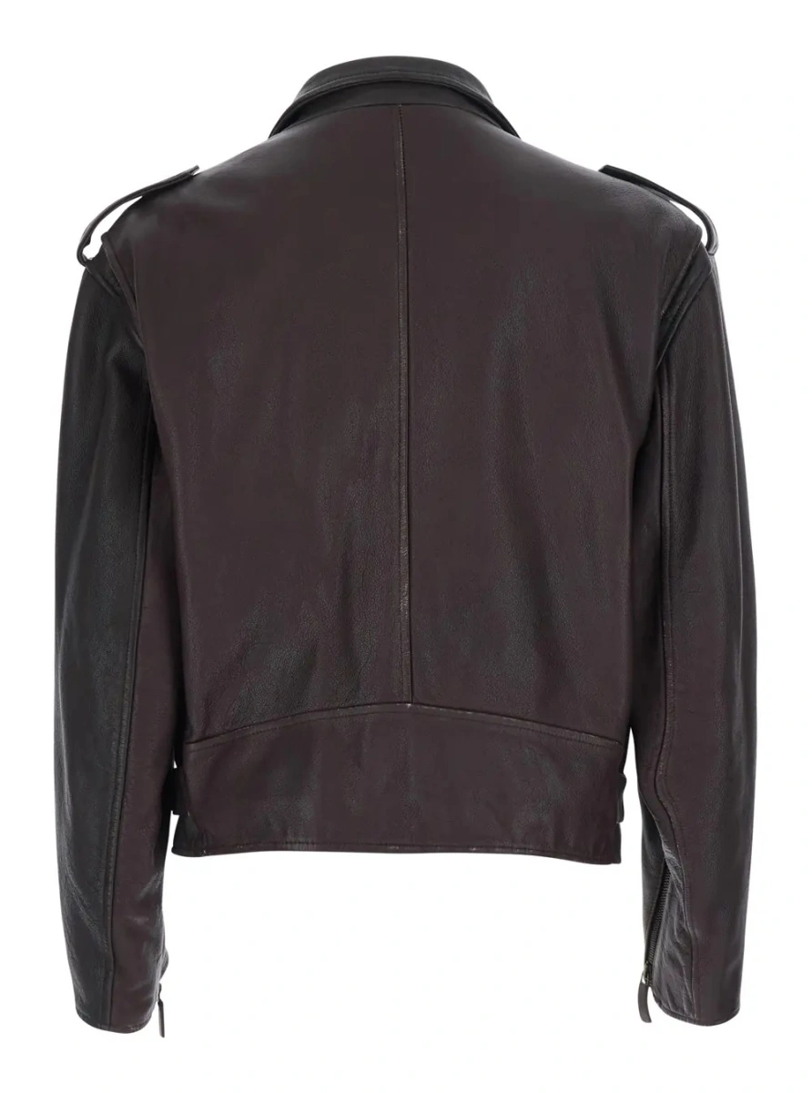 Sacou BLOUSON JACLET with cow leather and burgundy color for men - Img 2