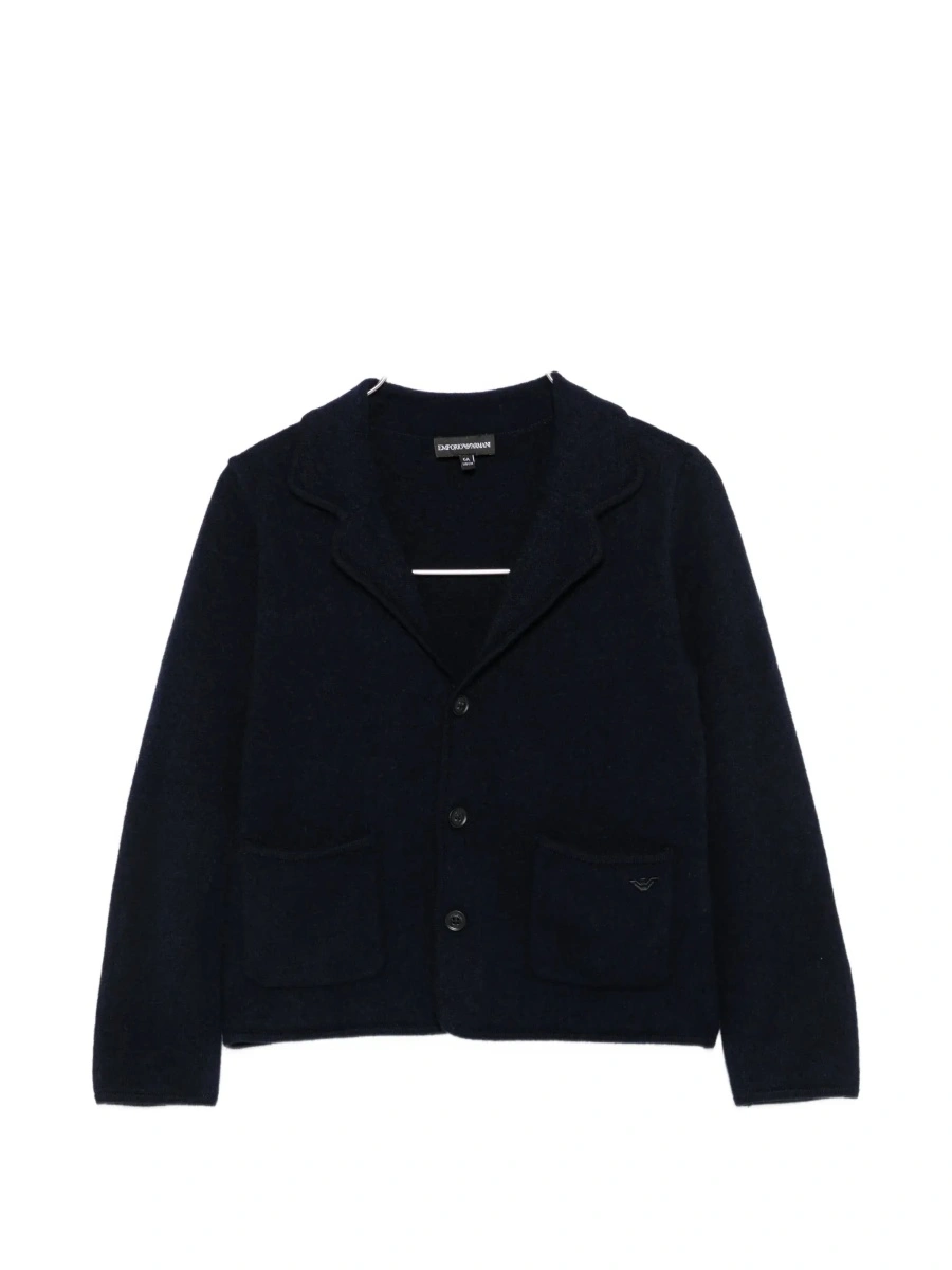 Sacou blue blazer with tone-on-tone logo patch in fabric Boy - Img 6