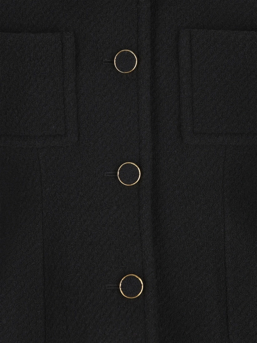 Sacou Chloe negru din lana si material textil - Img 4
