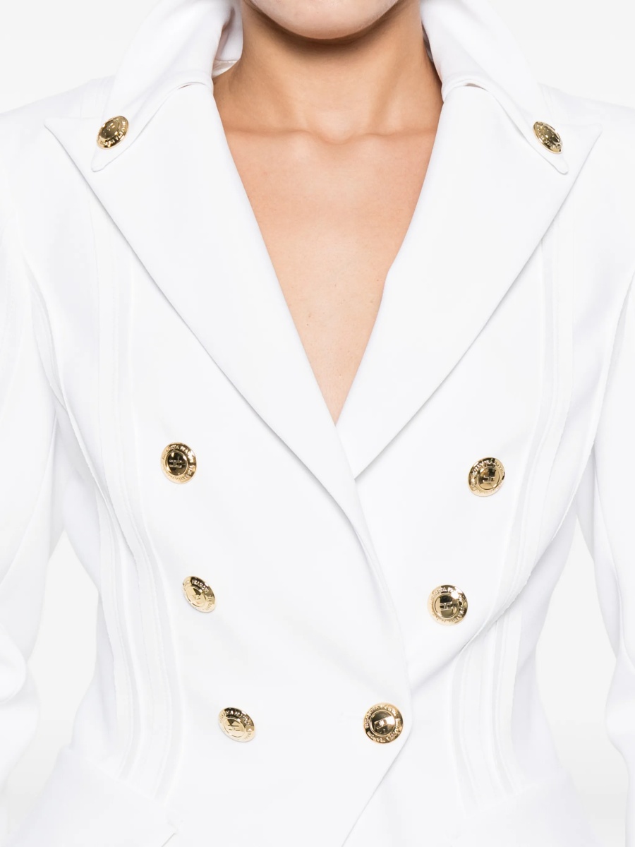 Sacou Elisabetta Franchi alb din polyester si spandex/elastan - Img 5