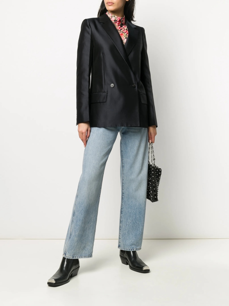 Sacou Givenchy albastru din lana si matase - Img 2