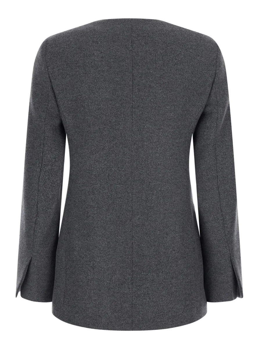 Sacou Jacket with an essential detail in gray fabric for unspecified gender - Img 2