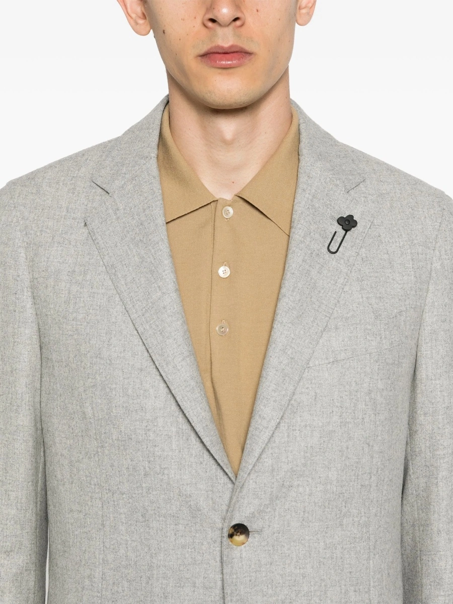 Sacou Lardini gri din lana si casmir - Img 5