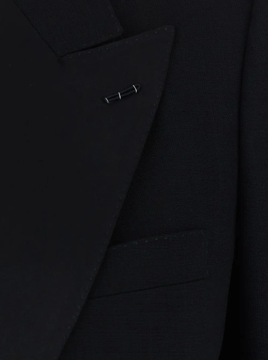 Sacou light virgin wool double breasted tuxedojacket - Img 2