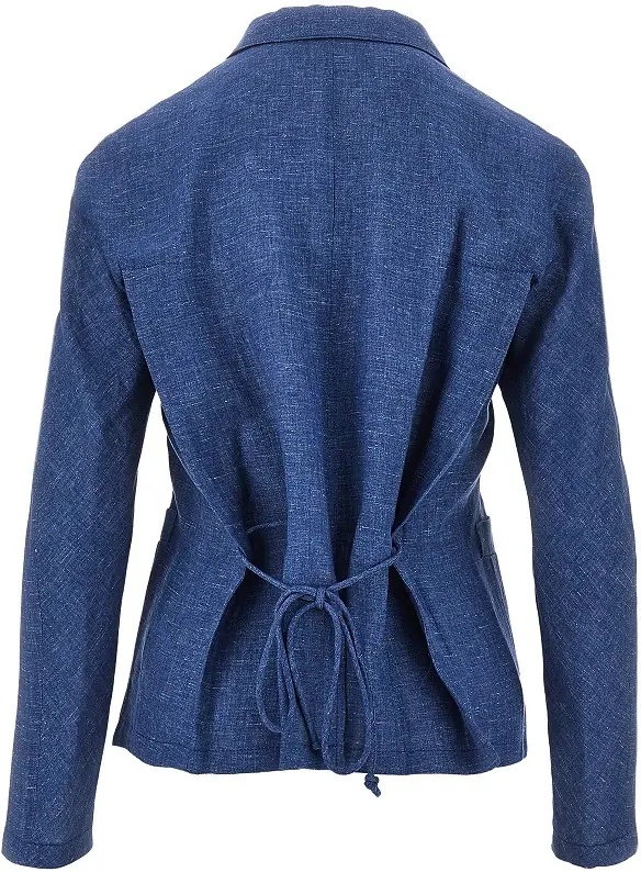 Sacou Linen-blend chambray single-breasted jacket - Img 3