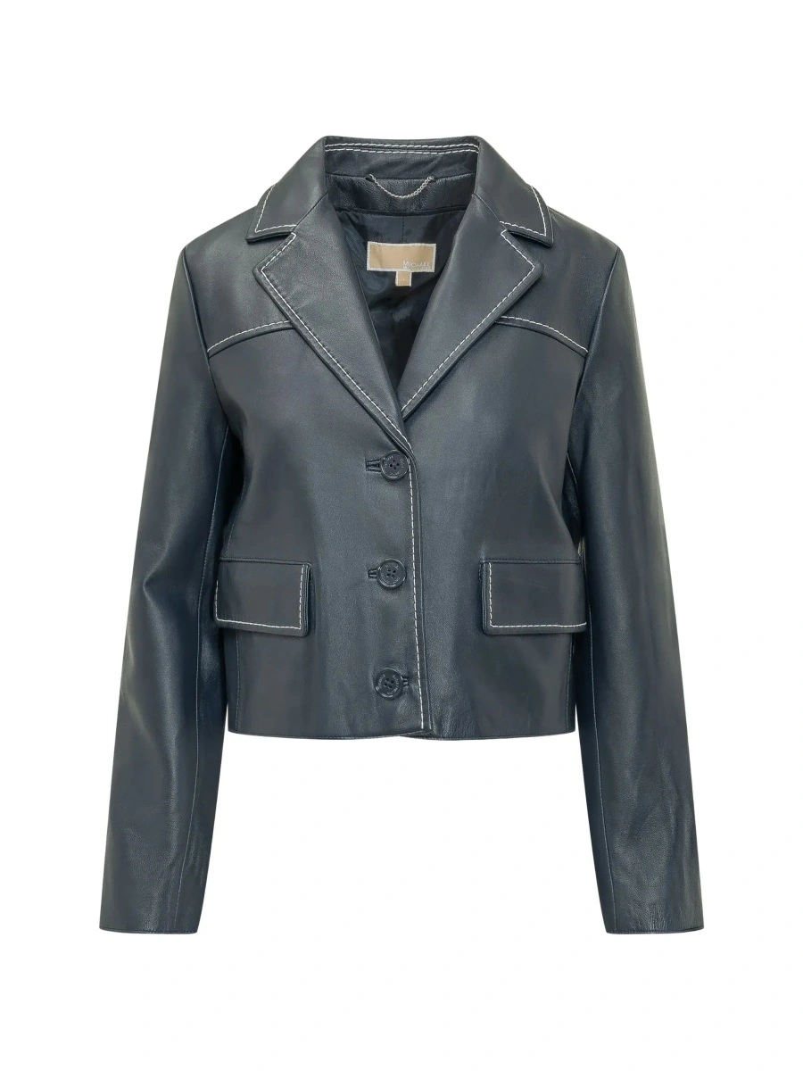 Sacou Michael Kors albastru din piele - Img 6