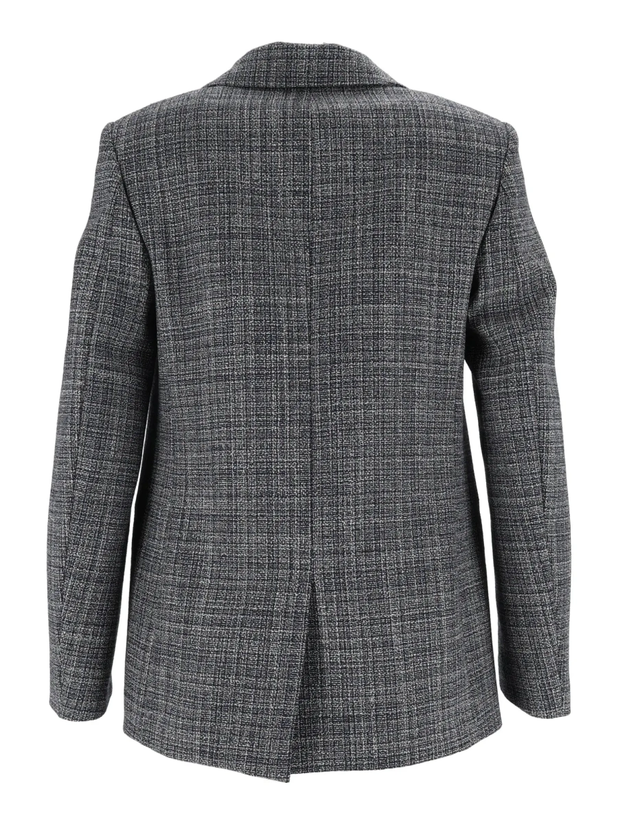 Sacou MOULINE' OVERSIZE BLAZER WITH KNOT BUTTON - Img 3