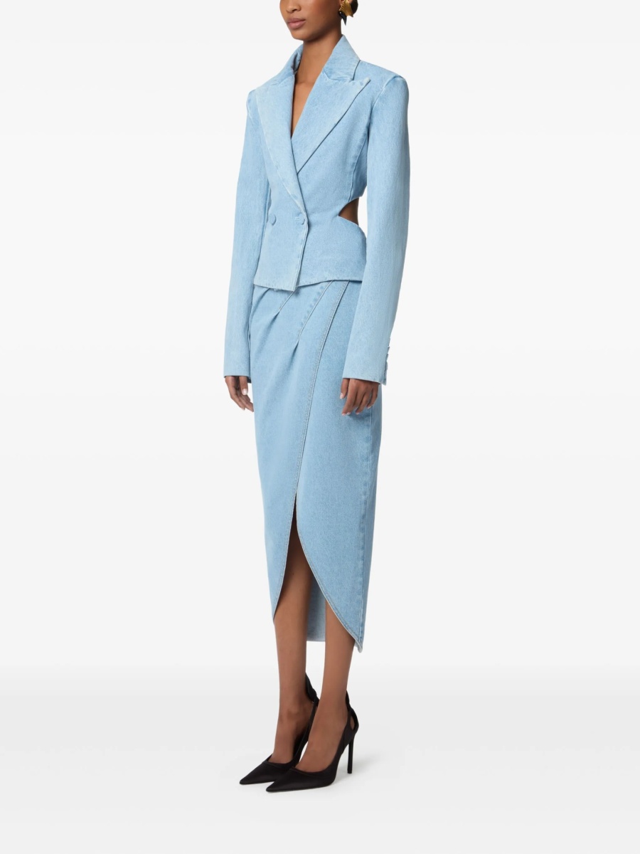 Sacou Nina Ricci albastru din bumbac - Img 3
