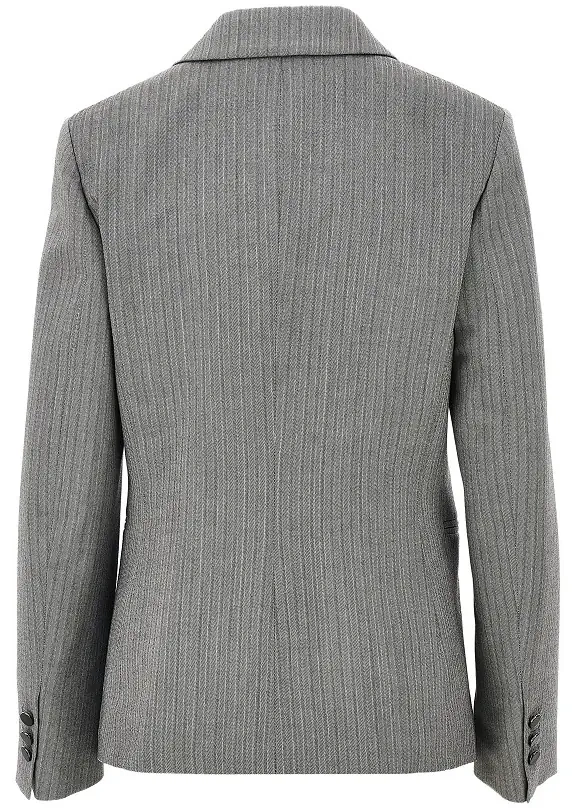 Sacou Pinstriped tailored single-breasted jacket - Img 3