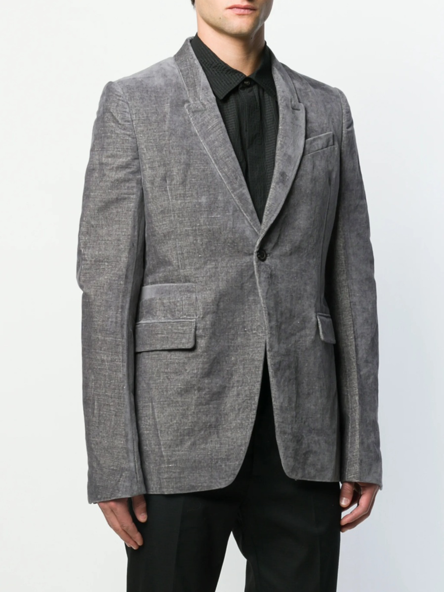 Sacou Rick Owens gri din bumbac si in - Img 3
