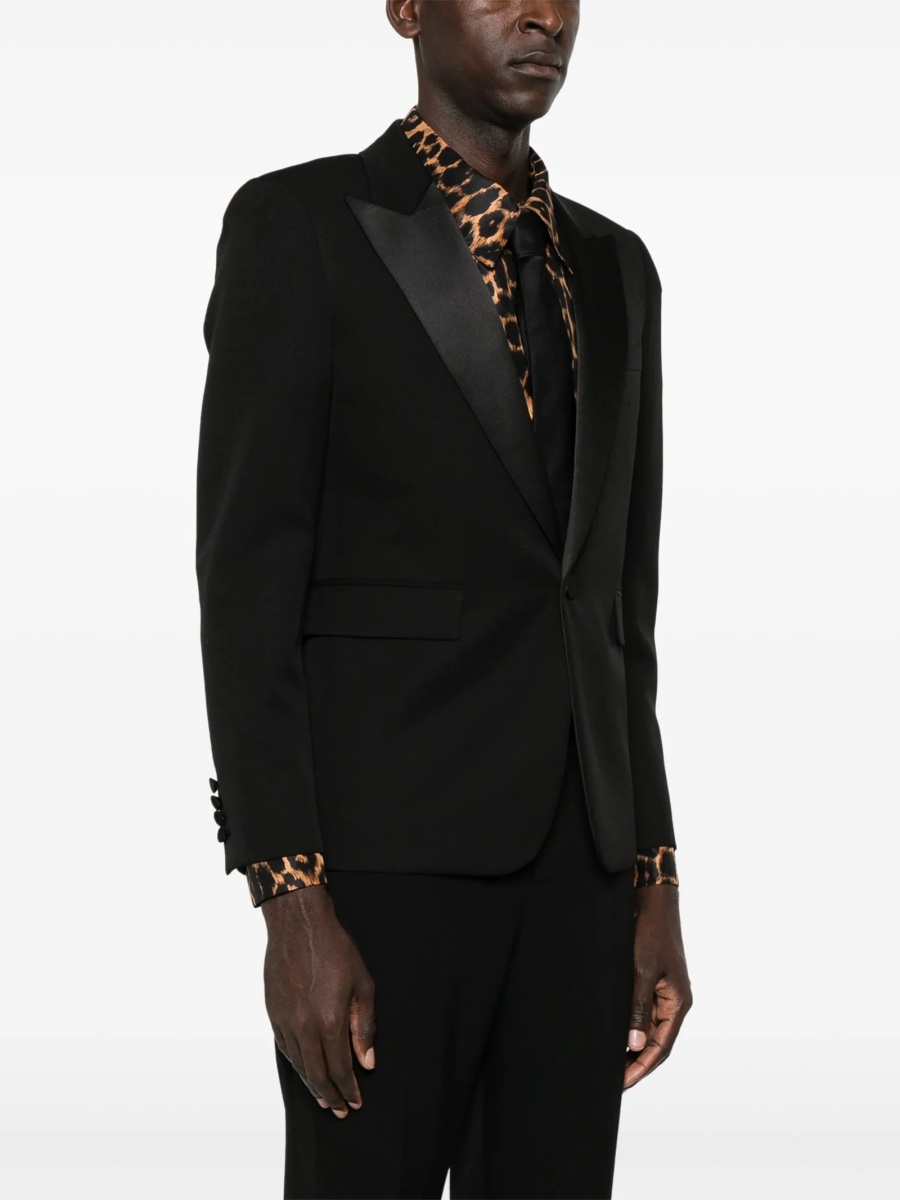 Sacou Saint Laurent negru din lana si polyester - Img 3