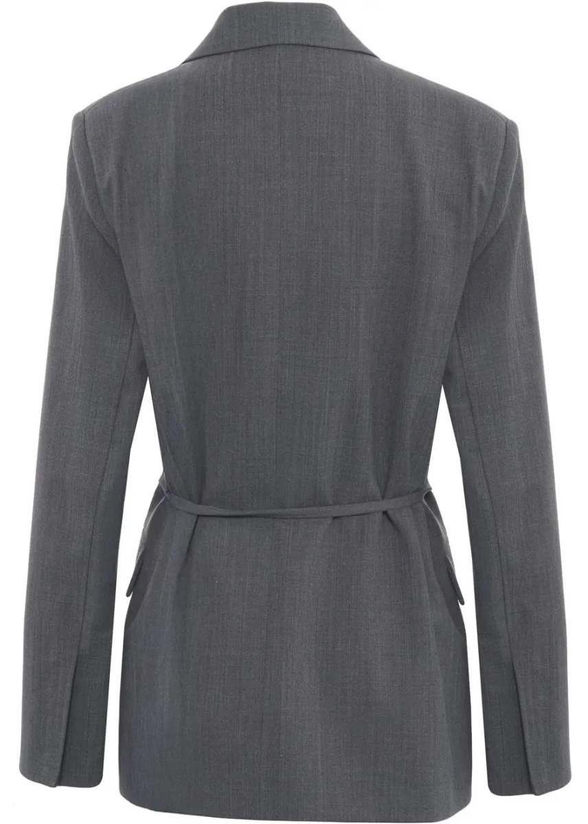 Sacou Single-breasted blazer in wool with waist belt - Img 3