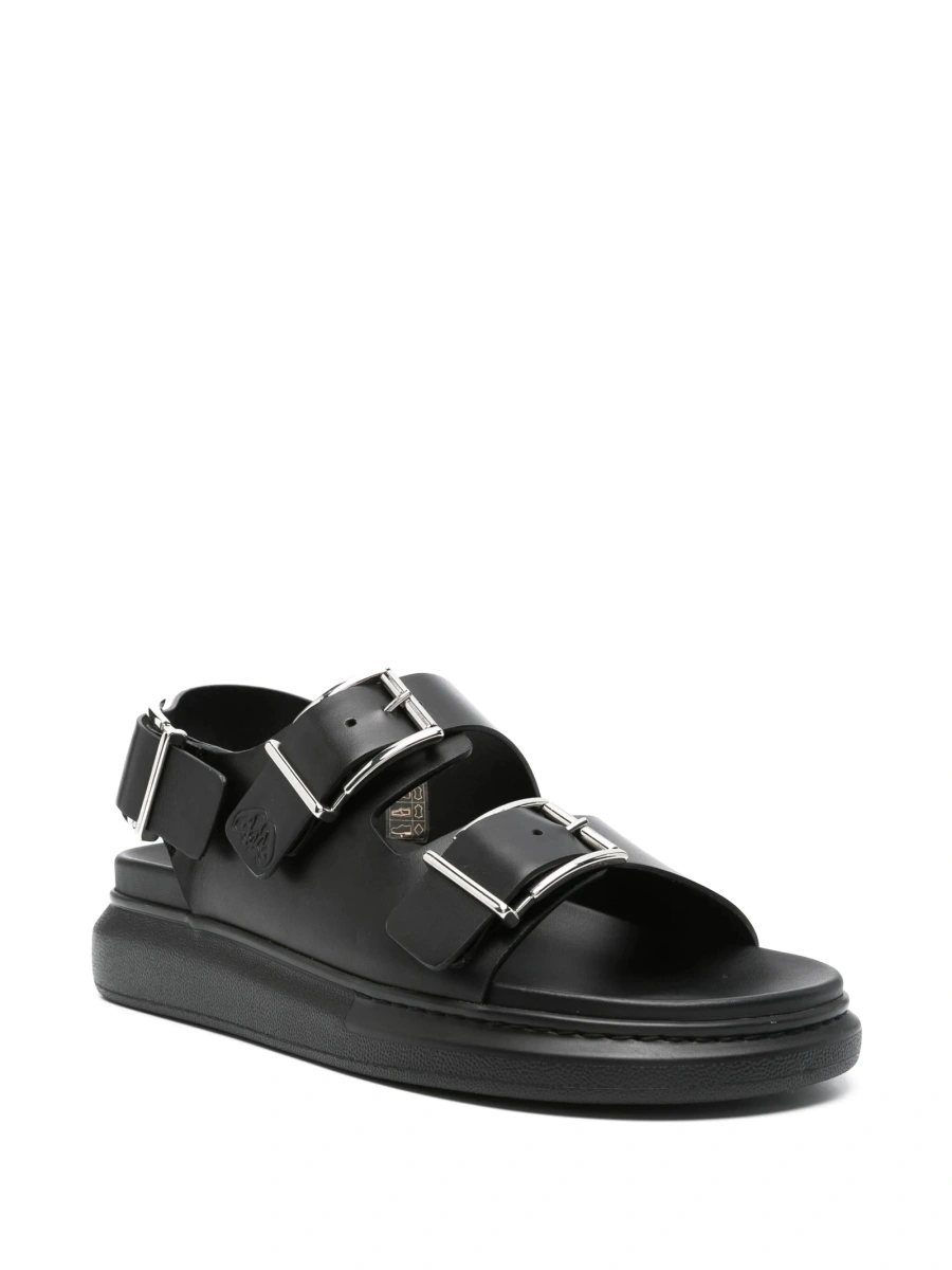 Sandale Alexander McQueen negre din piele - Img 2