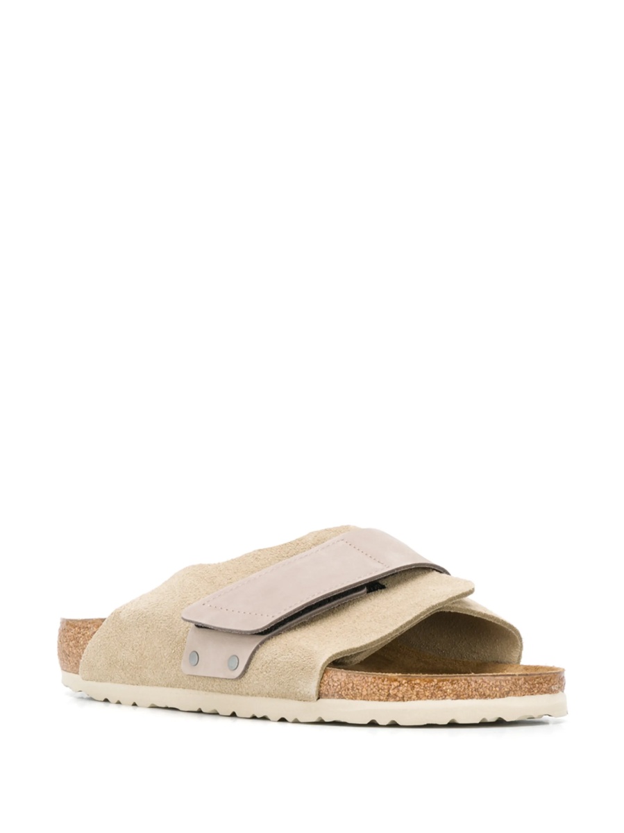 Sandale Birkenstock neutre din piele intoarsa si piele - Img 2