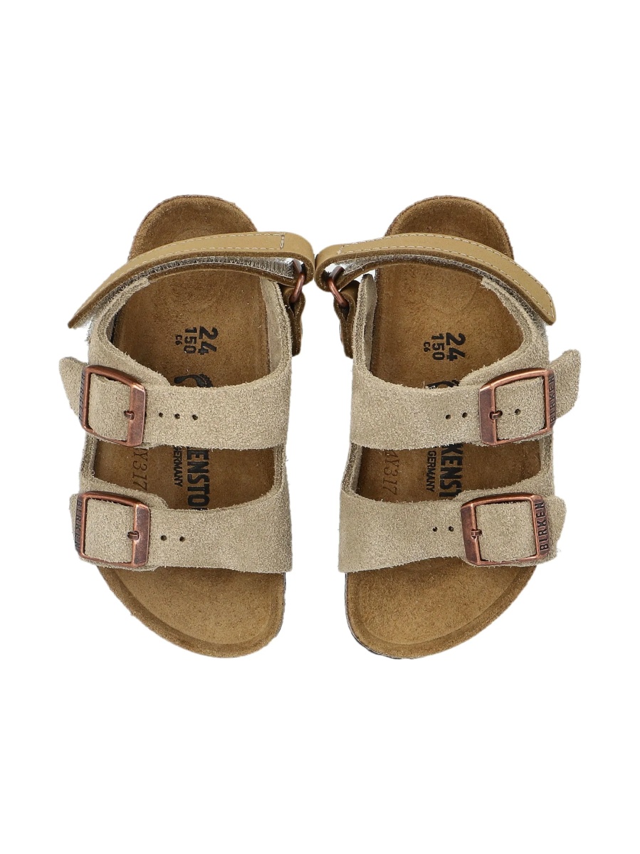 Sandale Birkenstock neutre din piele intoarsa - Img 4