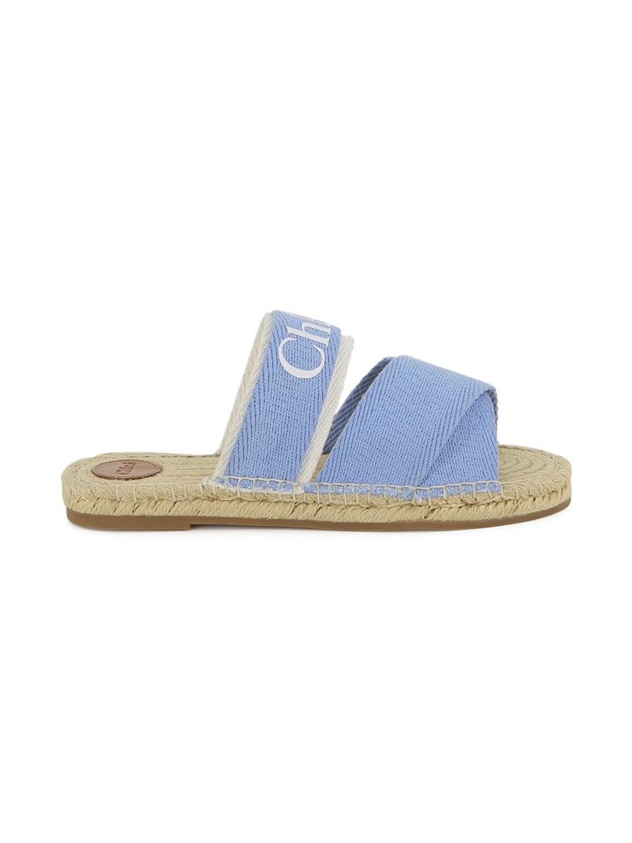 Sandale Chloe albastre din material textil - Img 2