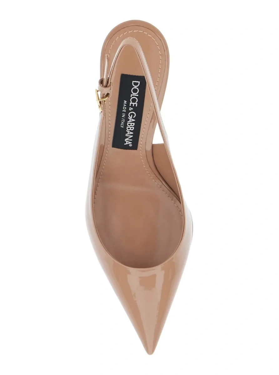 Sandale cu toc Dolce &amp; Gabbana roz din piele lacuita - Img 4