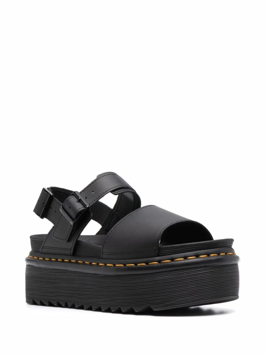 Sandale Dr. Martens negre din piele - Img 2