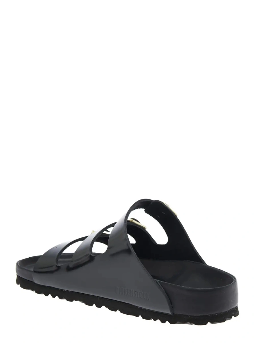 Sandale 'Florida' Black Sandals with Adjustable Buckle and Three Straps in Leather for Women - Img 3