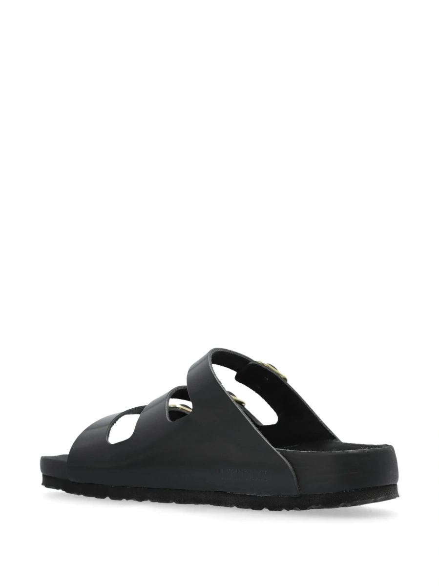 Sandale 'Florida' Black Sandals with Adjustable Buckle and Three Straps in Leather for Women - Img 6