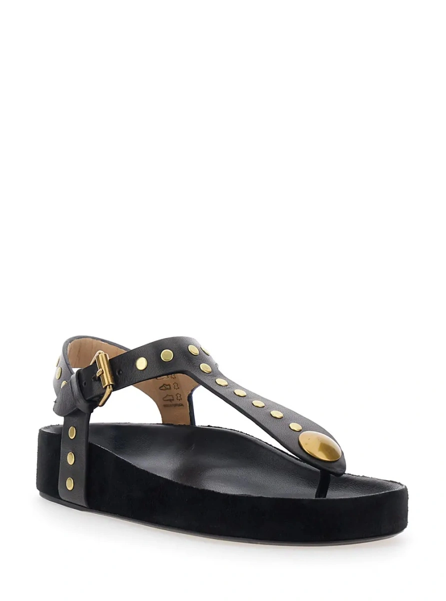 Sandale Isabel Marant negre din piele 'Enore' - Img 2