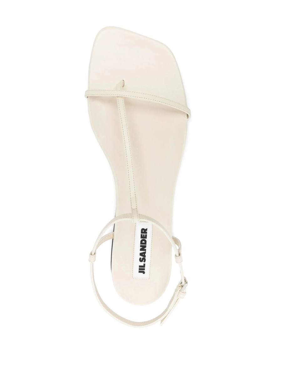 Sandale Jil Sander albe din piele - Img 4