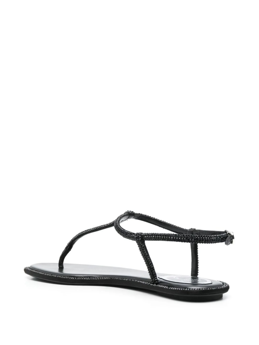 Sandale Rene Caovilla negre din piele si sticla - Img 3