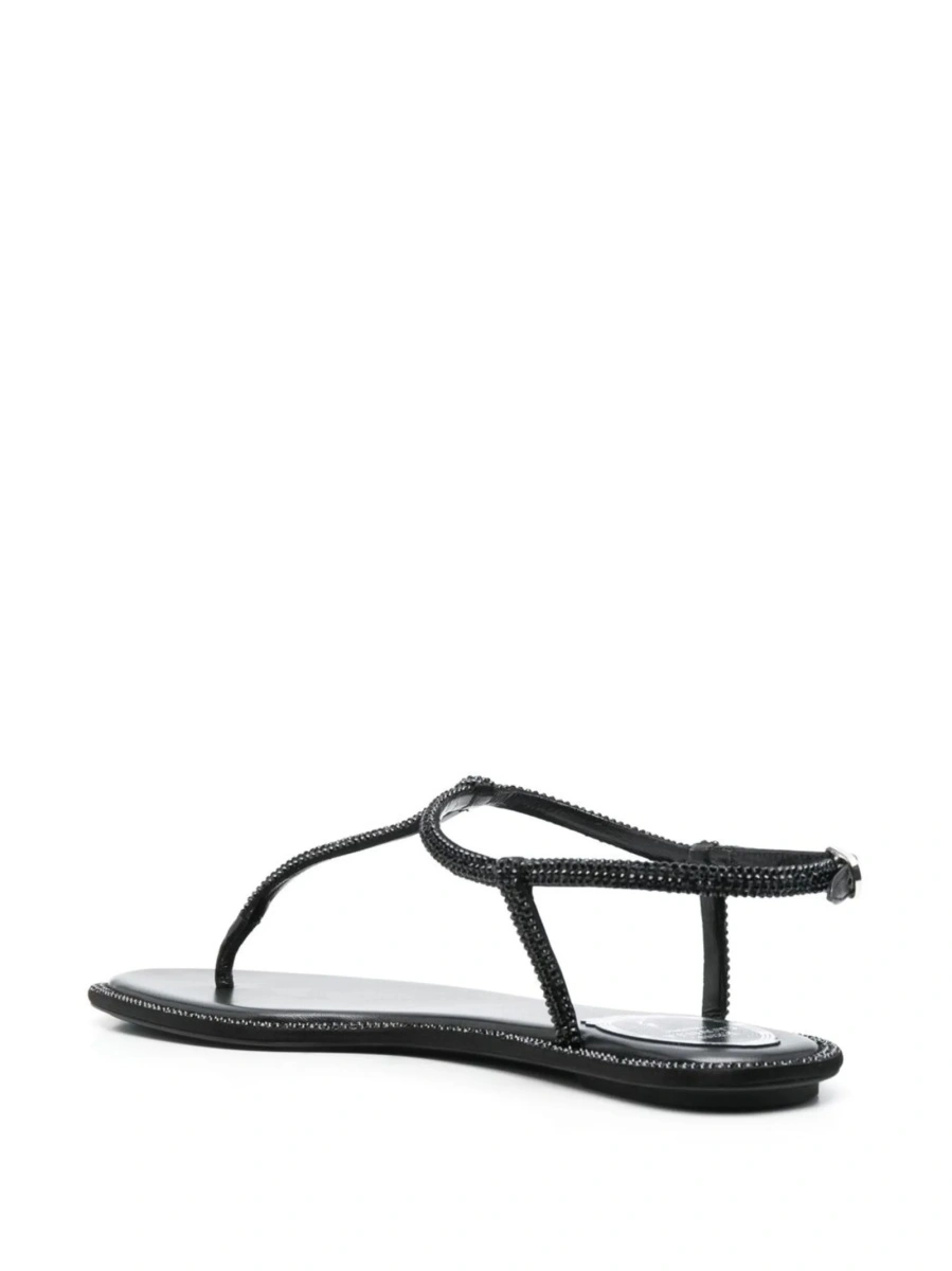 Sandale Rene Caovilla negre din piele si sticla - Img 3