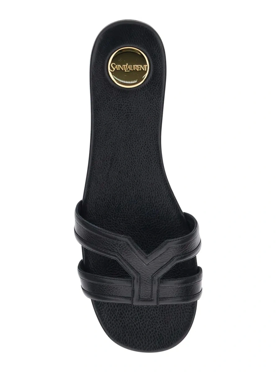 Sandale Saint Laurent negre din piele - Img 4