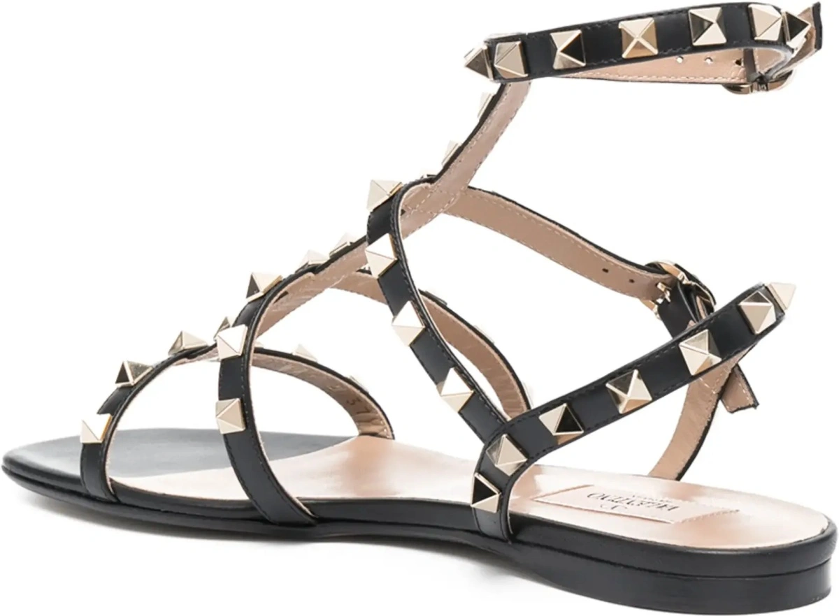 Sandale Valentino Garavani 'Rockstud' negre din piele - Img 5
