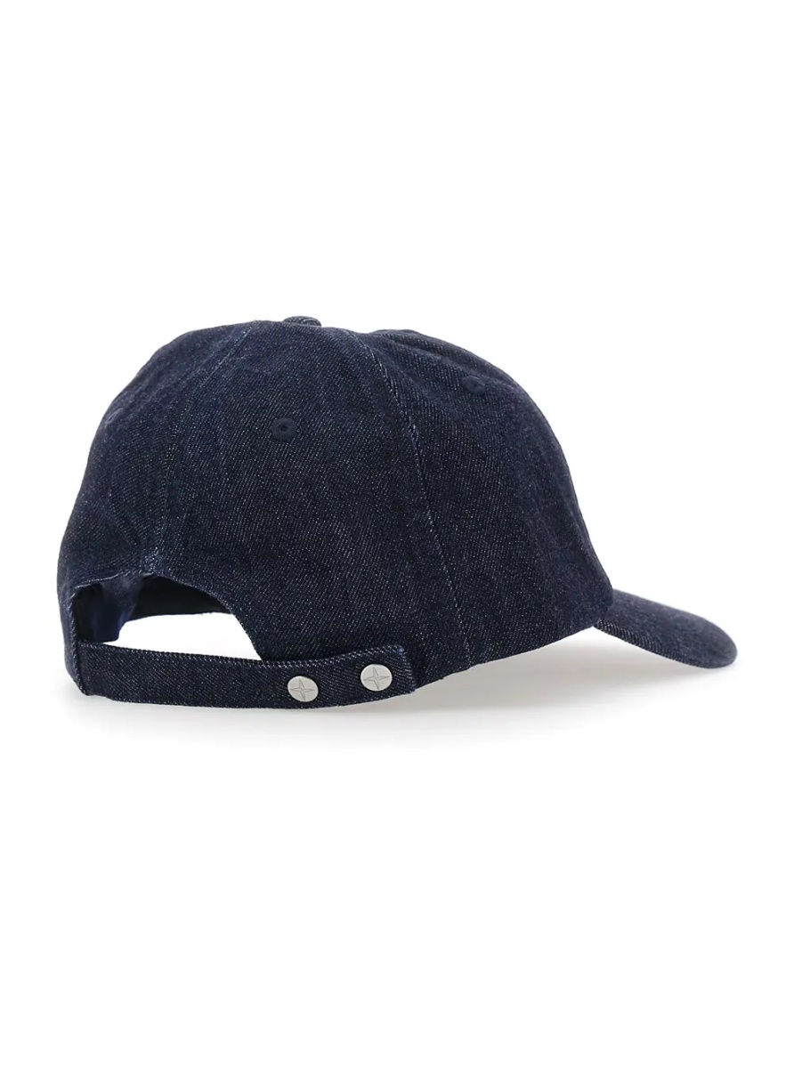 Sapca Blue Baseball Cap with logo lettering on the front in denim for men - Img 2