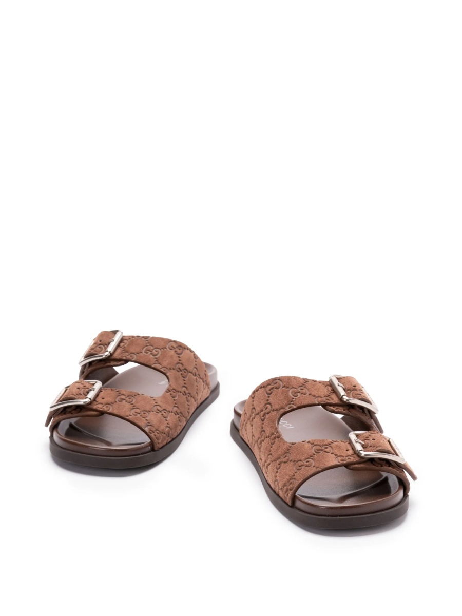 Slapi Gucci maro din piele intoarsa - Img 2