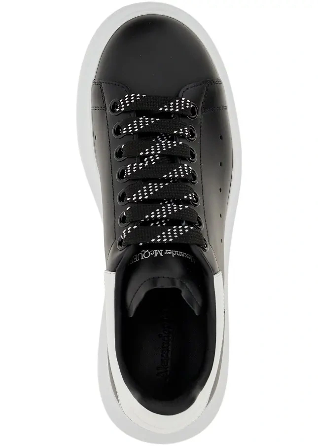 Sneakers Alexander McQueen 'Oversized' negri din piele - Img 4