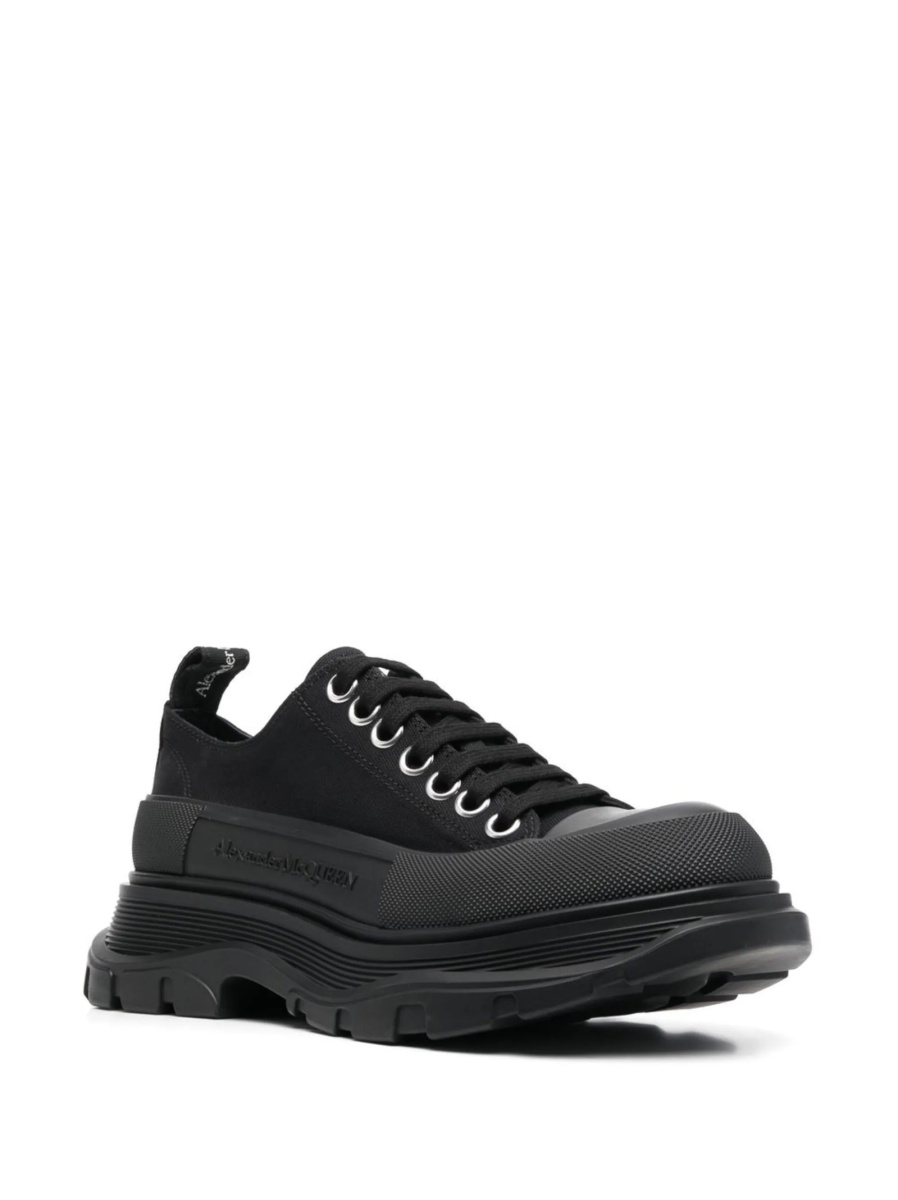 Sneakers Alexander McQueen tread slick negri din bumbac - Img 2