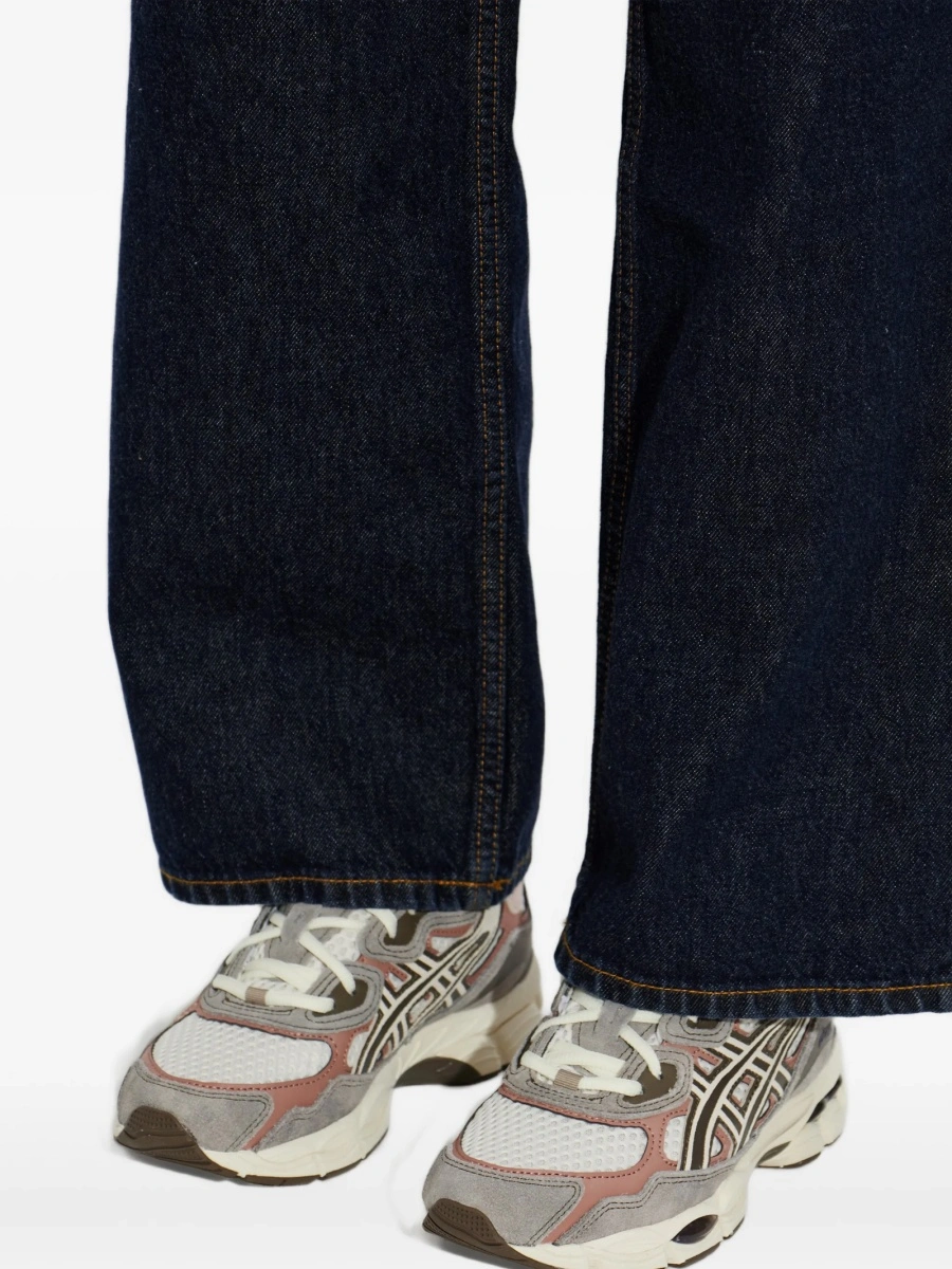 Sneakers ASICS gri din material textil si piele intoarsa - Img 5