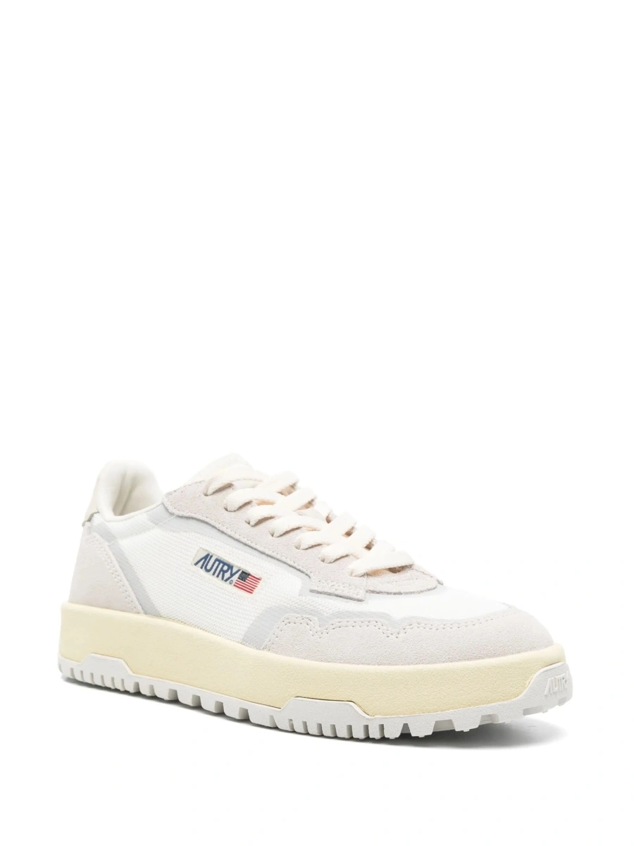 Sneakers AUTRY albi din material textil si piele intoarsa - Img 5